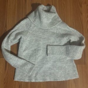 Quince Gray Alpaca Wool Turtleneck Sweater Size XS Luxury Preppy Minimalist Work